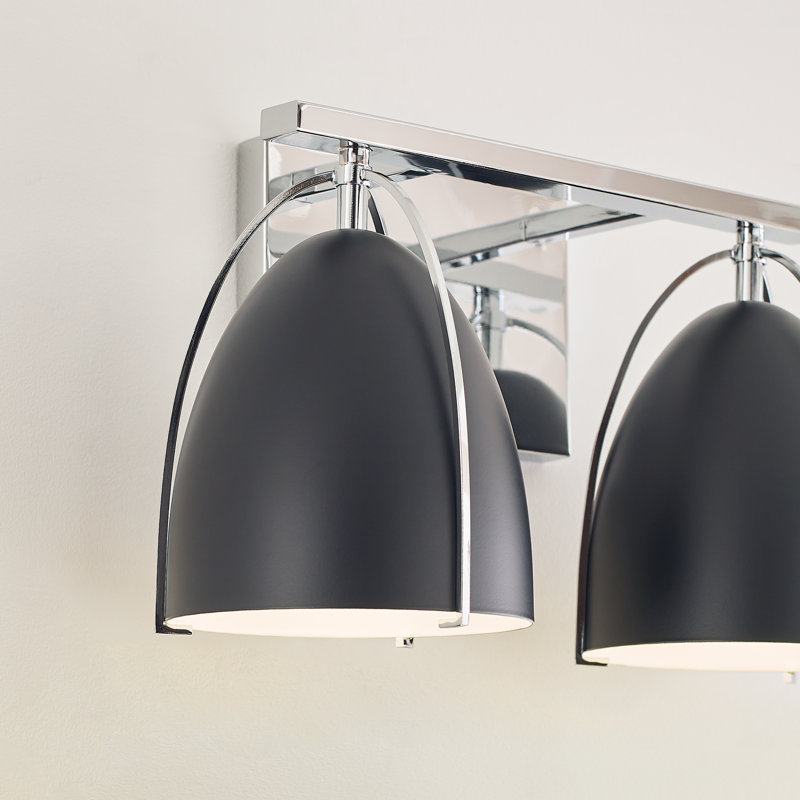Chrome and Black Steel 2-Light Dimmable Vanity Light