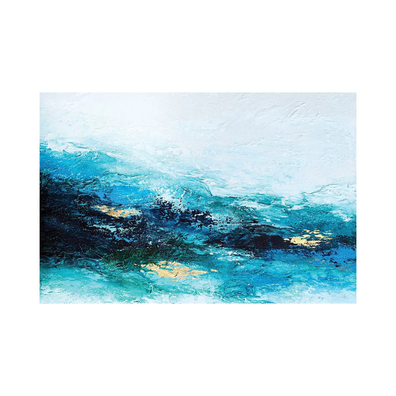 «Flourish Wave» par Spell rebond Fine Art - impression d'art graphique, Toile tendue, 18" H x 26" W x1.5" D, Pas de tapis