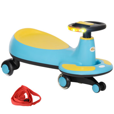 Voiture Qhang Wiggle pour tout-petits de 2 à 6 ans, voiture pour enfants avec corde de traction pour les parents, musique, lumière, voiture sans batterie, engrenages ou pédales, torsion, virage, mouvement de wiggle au volant