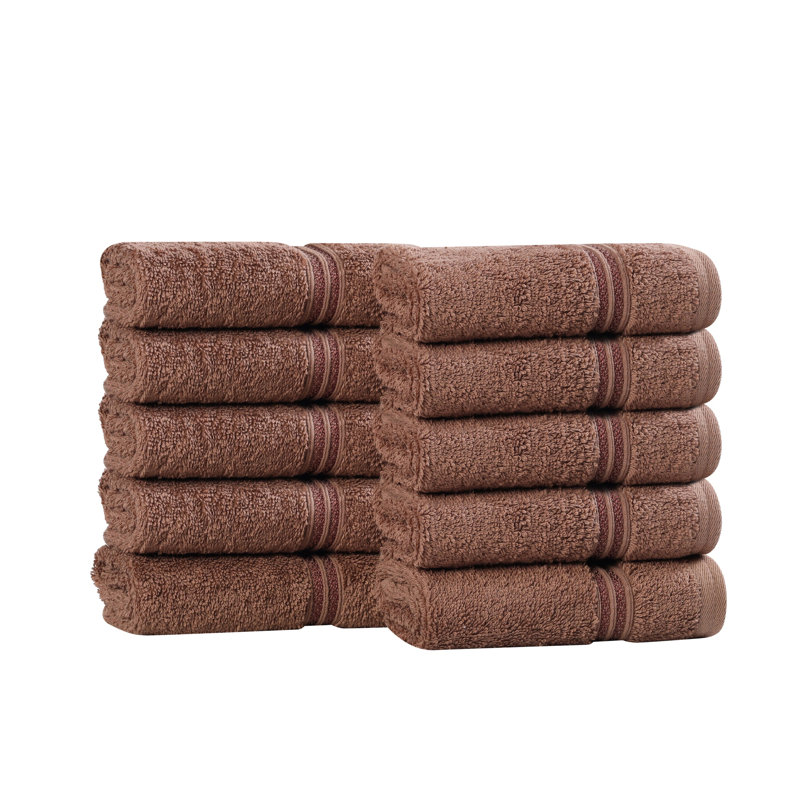 Oleg Heritage Egyptian Cotton Soft Absorbent Luxury Washcloth Towel, Mocha
