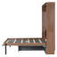 Lit escamotable double avec bureau pliable - Lit mural peu encombrant pour petits appartements et chambres d'amis - Noyer et gris-2056374615