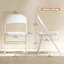 Chaises pliantes en métal avec chaises en cuir pliables en polyuréthane blanc