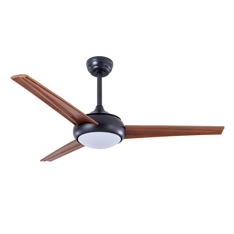 Ventilateur de plafond 52 pales en bois massif 52 pouces, Noir - bois - 52 po