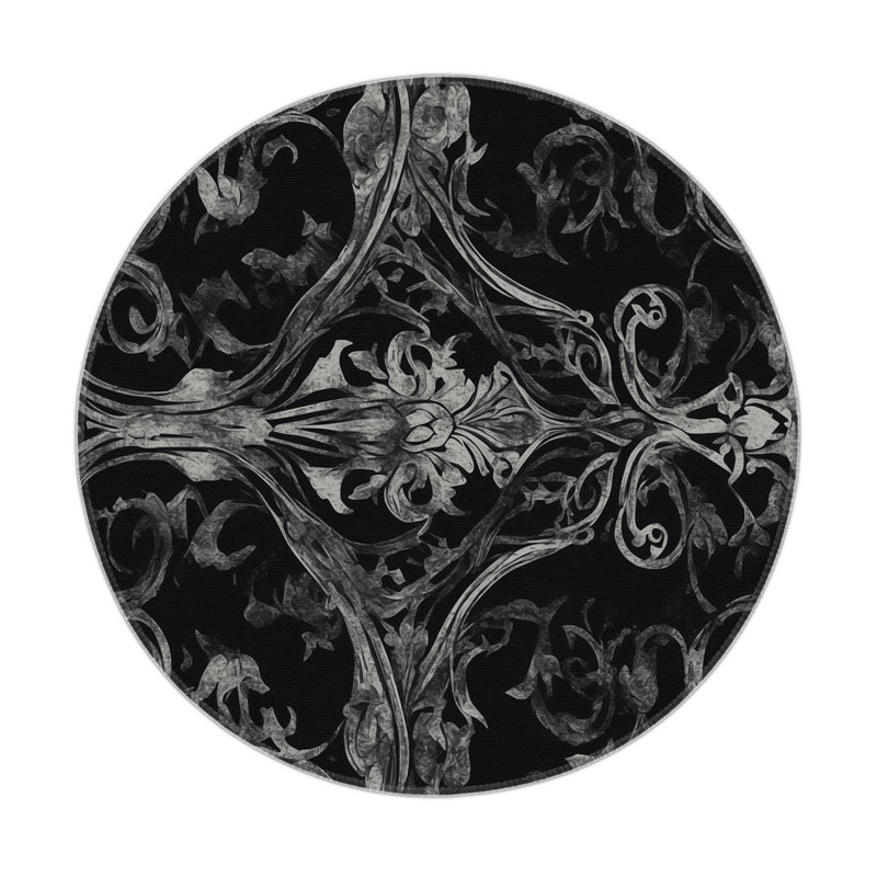 Smoky Shadow Indoor And Outdoor Area Rug, Round 5'