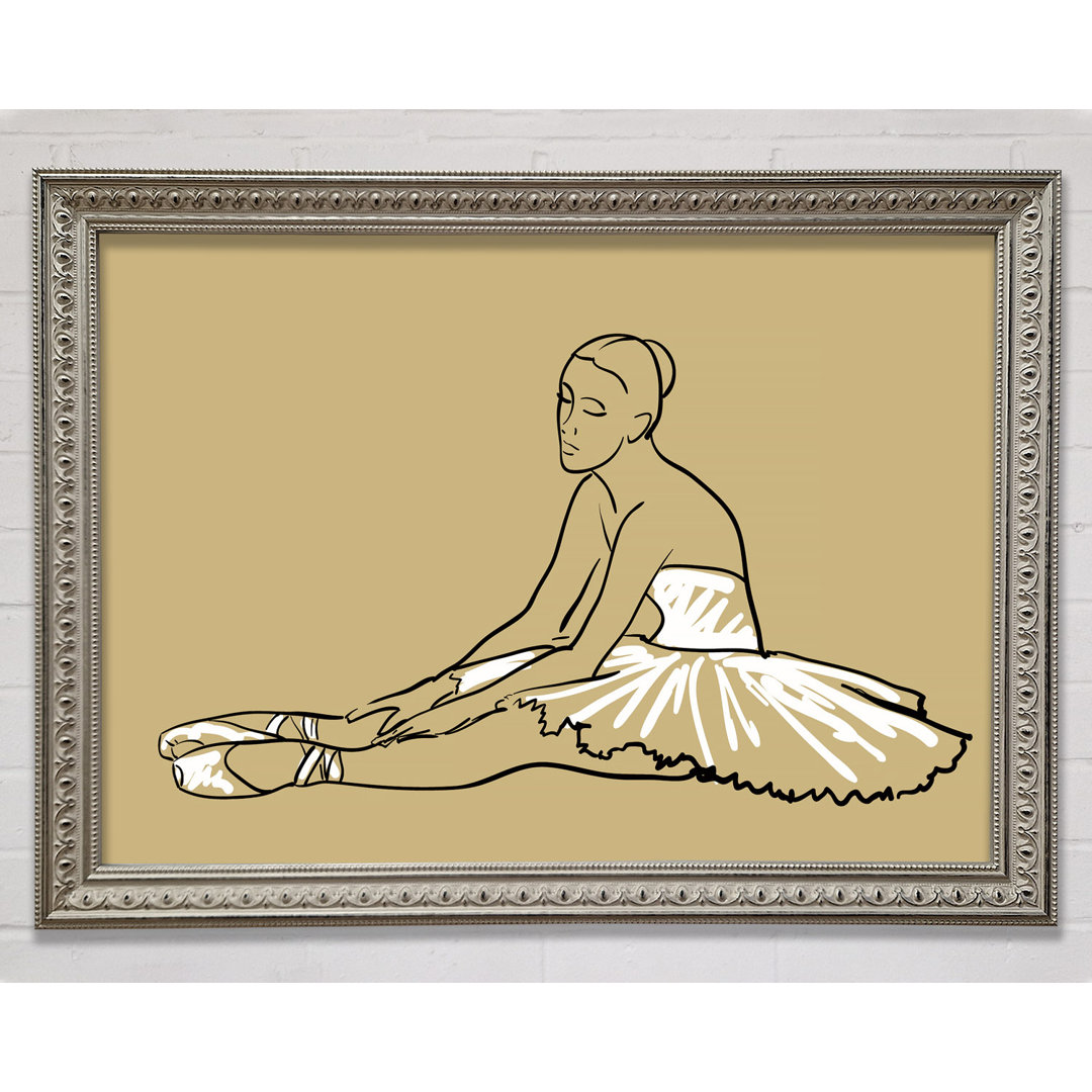 Beige Silver Ballerina 4 - Einzelner Bilderrahmen Kunstdrucke