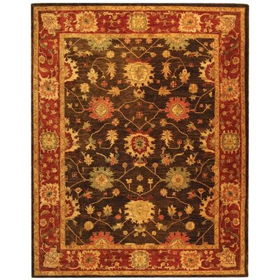 Ladd Hand-Tufted Wool Olive/Burgundy Area Rug -  Alcott HillÂ®, ACOT7995 40215889