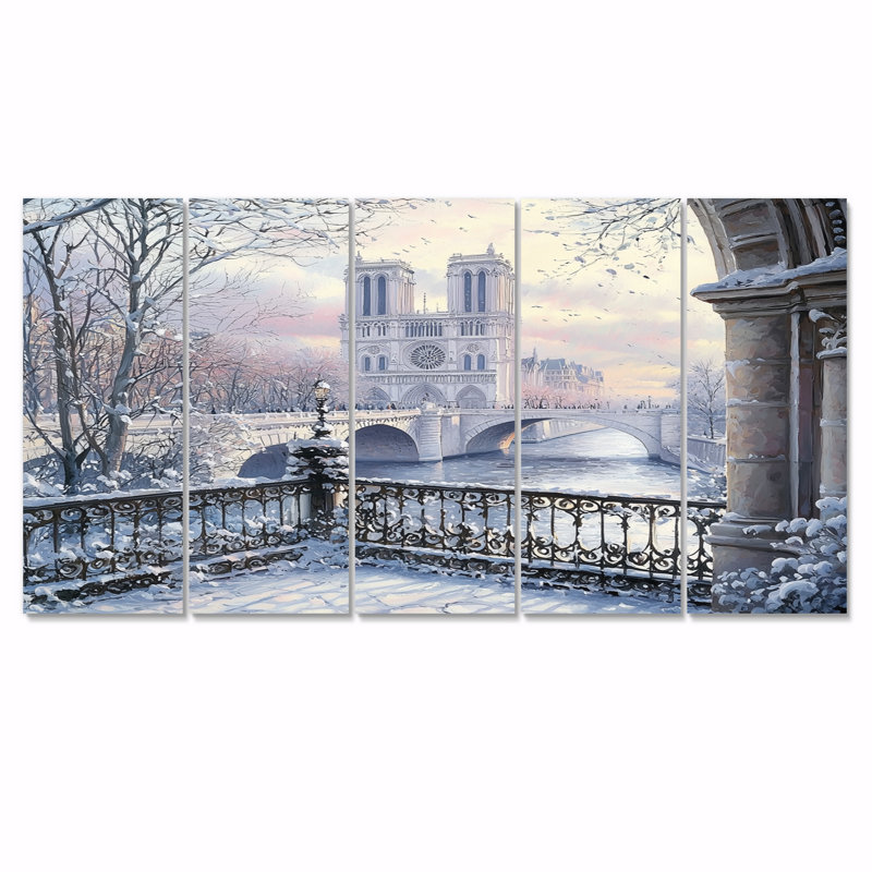 Ensemble de salon Parisian Elegance Notre Dame Cathedral IV - City Paris Wall Art, H 28 po x l 60 po