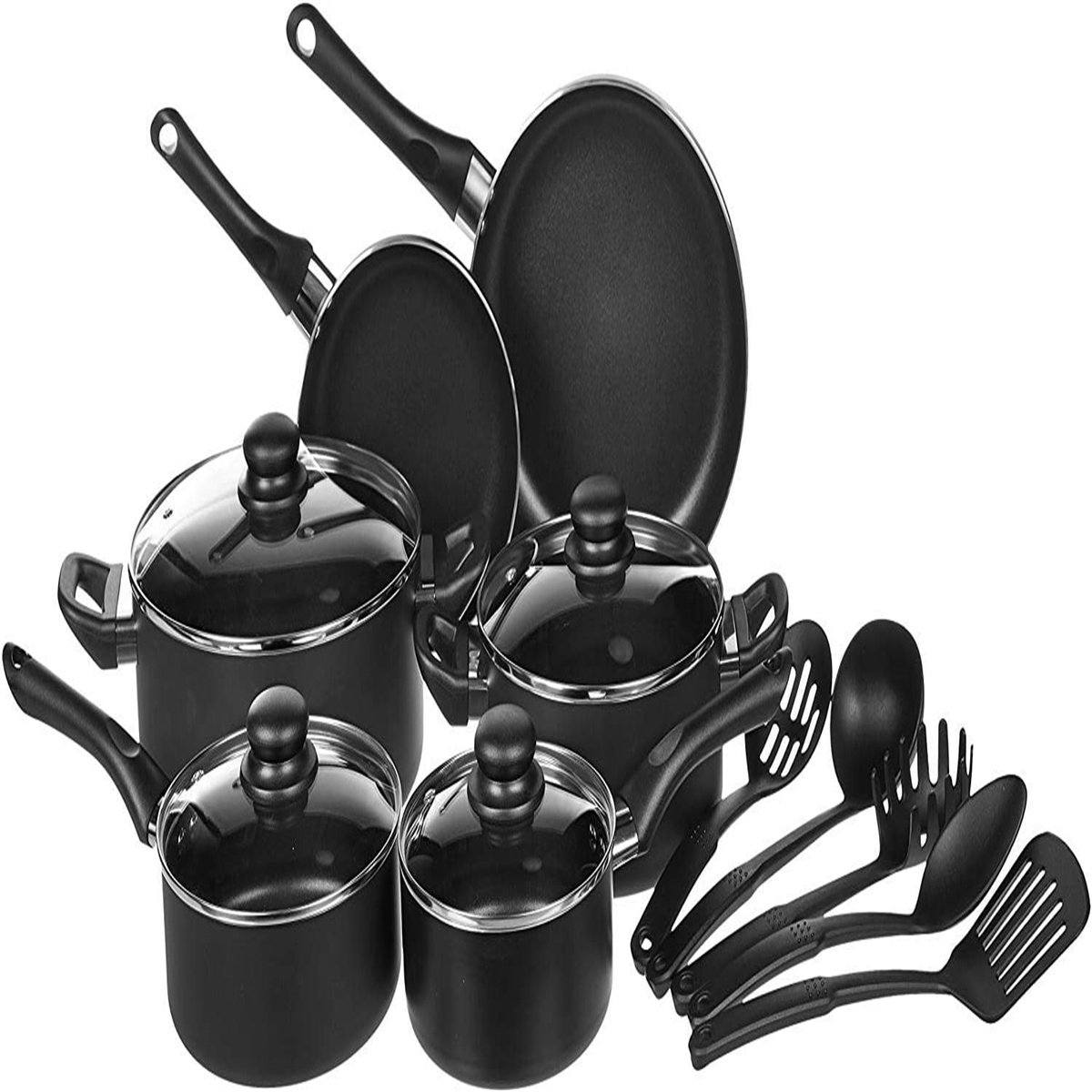 SereneLife 15 Piece Pots and Pans Home Non Stick Chef Kitchenware