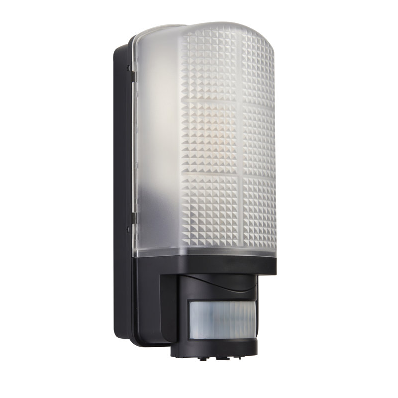 Anges PIR Photocell 1-Light Wall Pack, Black