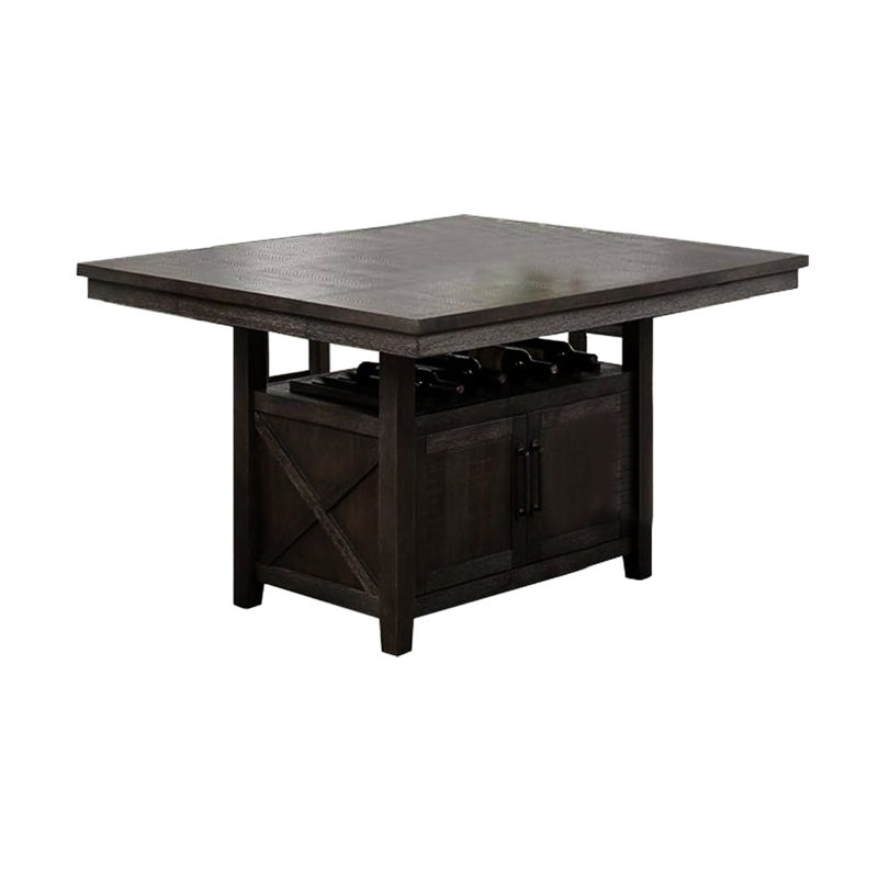 Table de salle à manger à hauteur de comptoir moderne de qualité rustique avec rallonge de rangement