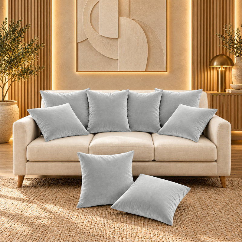 Aldino Square Cushion, Silver