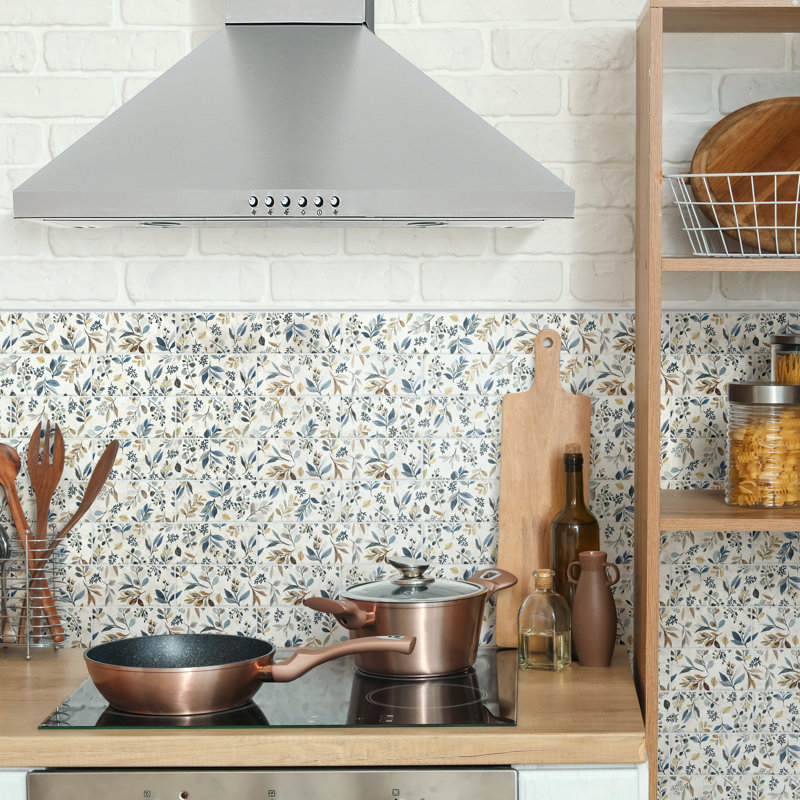 Garden 2-3/8"x9-3/4" Porcelain Floral Wall & Floor Tile