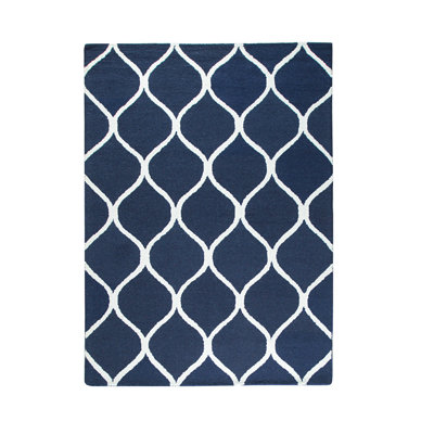 Jasmine Artisan Blue Hand Tufted Wool Contemporary Transitional Area Rug