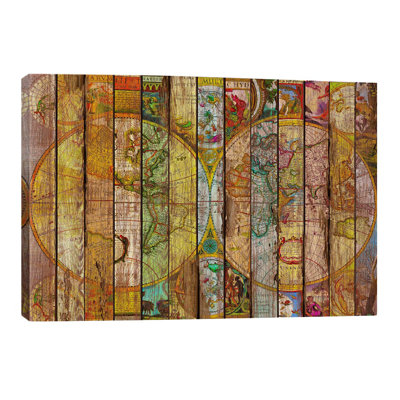 Around the World in Thirteen Maps Graphic Art Print on Canvas