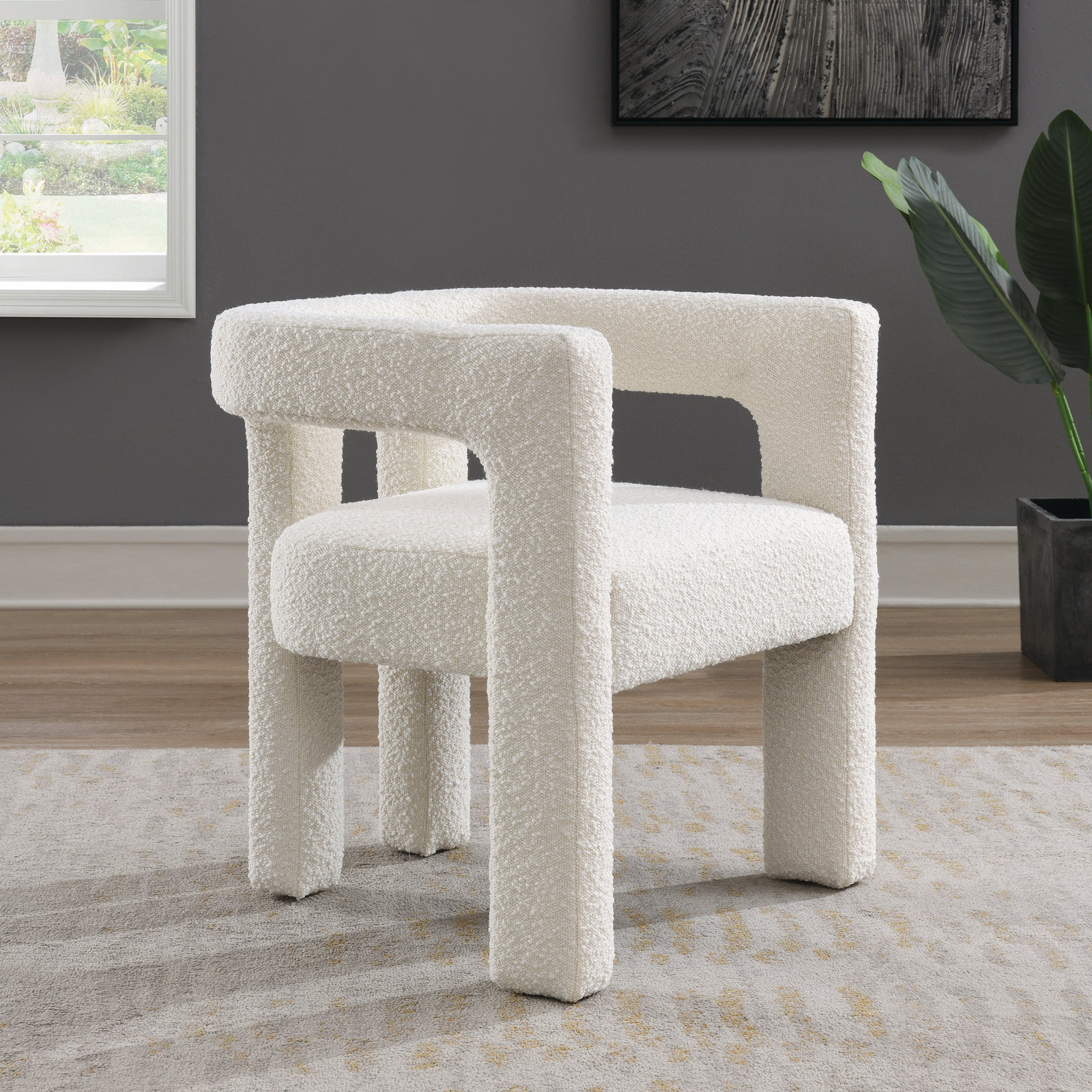 Aruna Armchair, Ivory Boucle