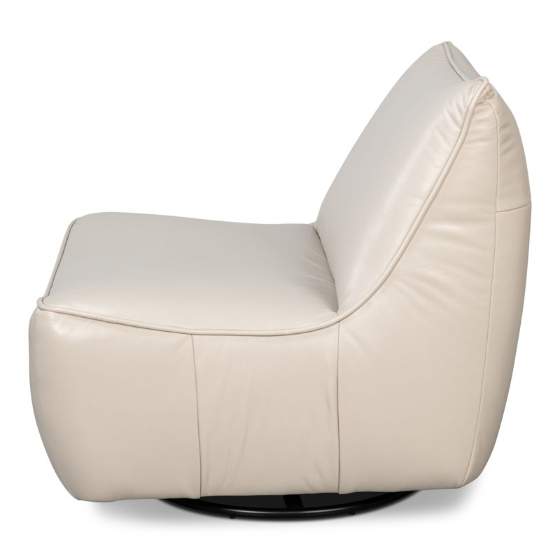 Kennett Swivel Armless Chair, Crystal White