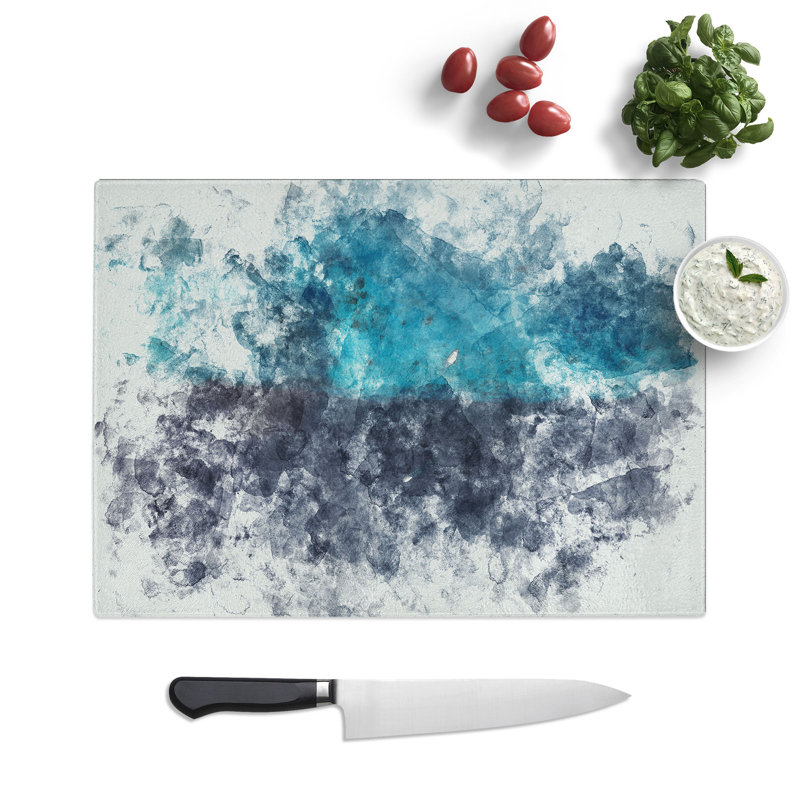 Tempered Glass Boats in the Ocean Chopping Board, 20 cm x 28.5 cm