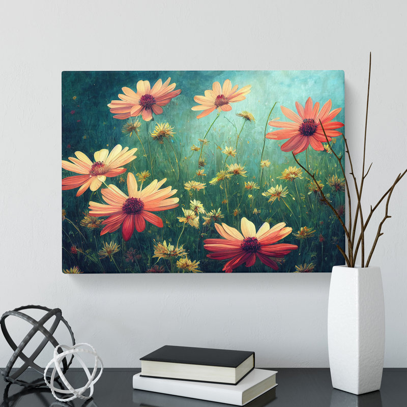 Mystical Wildflowers Floral - Wrapped Canvas, 35cm H x 50cm W x 3cm D