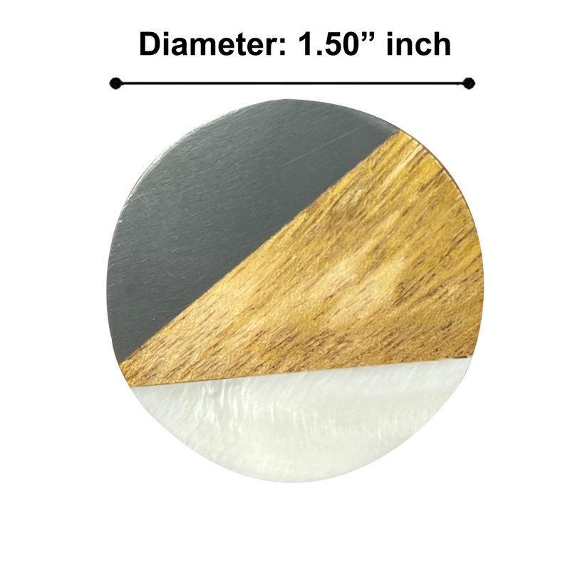 1.5" Diameter Geometric Wooden Knobs