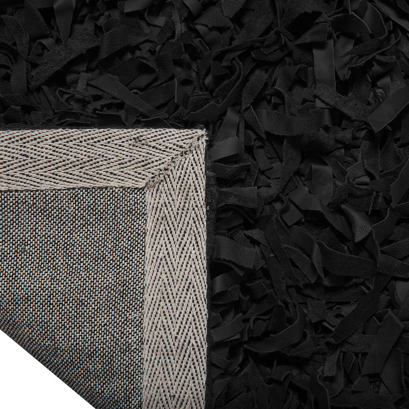 Morton Solid Colour Leather Hand Woven Area Rug, Rectangle 140 x 200cm