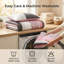 Ensemble de couvre-lit réversible 3 pièces en microfibre gris anthracite et rose rosé avec 2 taies décoratives-129386893