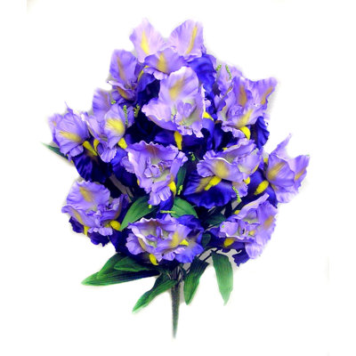 14 branches florales d'iris satiné
