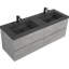 Meuble-lavabo flottant 60 po avec double lavabo et tiroirs de rangement