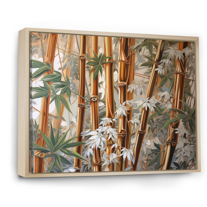Bamboo Minimalm Beauty sur toile, Cadre naturel flottant, 24" H x 32" W