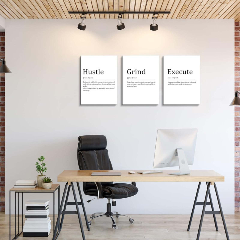 3 Piece Wrapped Canvas Print, White