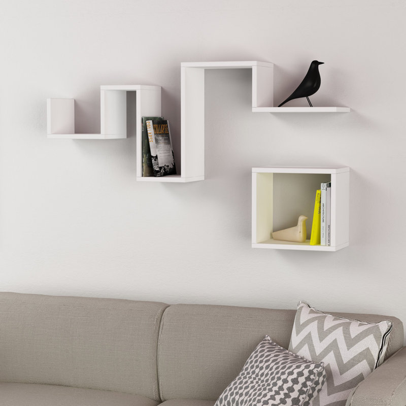 Morse 2 Piece Floating Shelf, White