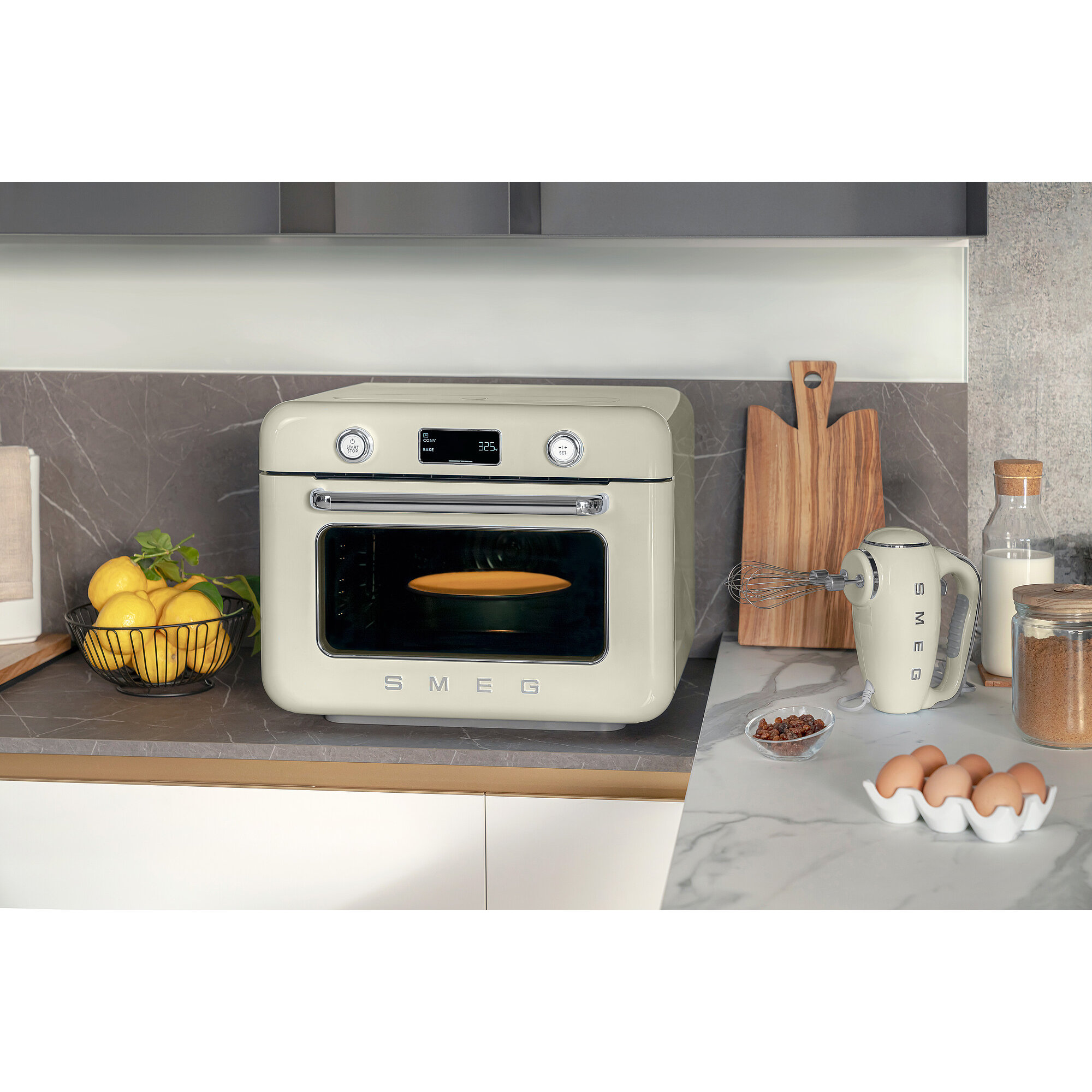 Combi Countertop Air Fry Oven With Steam, Cream Glossy