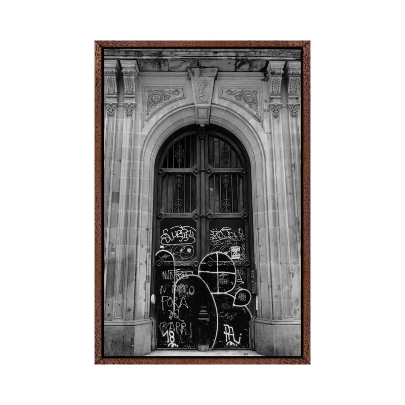 Barcelona Doors II by Bethany Young - Print on Canvas, Classic Brown Wood Framed, 66.04cm H x 45.72cm W x 3.81cm D