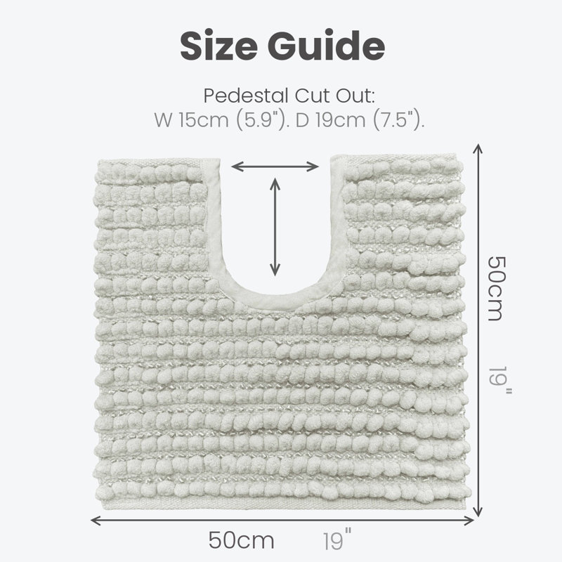 Moonya U-Shaped Bobble Pedestal Mat, Dove Grey