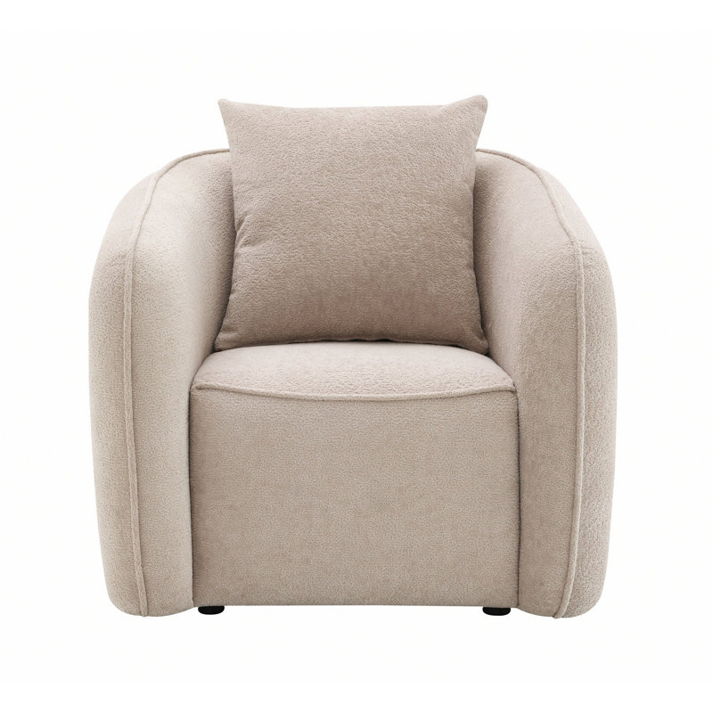 Fauteuil, fauteuil rembourré avec 1 oreiller, Beige