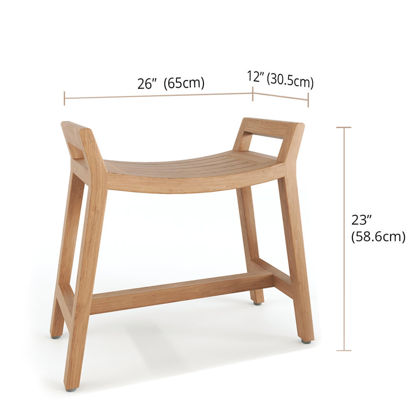 Asia Ascend 26" W Teak Shower Bench
