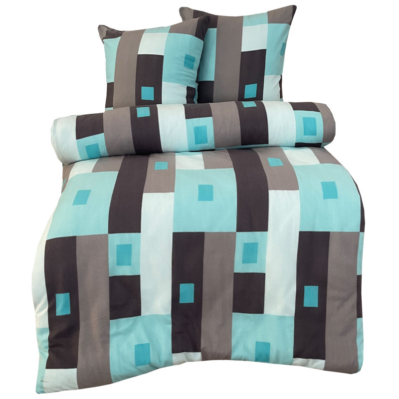 Fikisha Bed Linen Winter Fleece Gray Teal, 220cm W x 240cm D