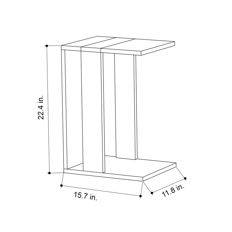 End Table, Anthracite/Mustard