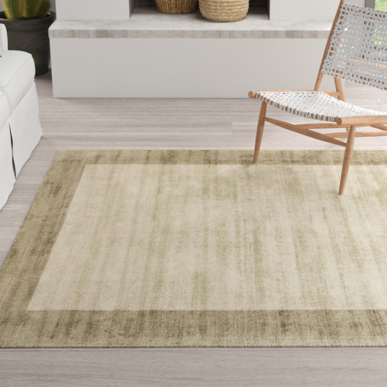 Desrosiers Shinny Bordered Smoke/Putty Area Rug