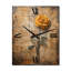 «Blossoming Yellow Rustic Vintage Art» - Horloge murale rétro rose-99639002