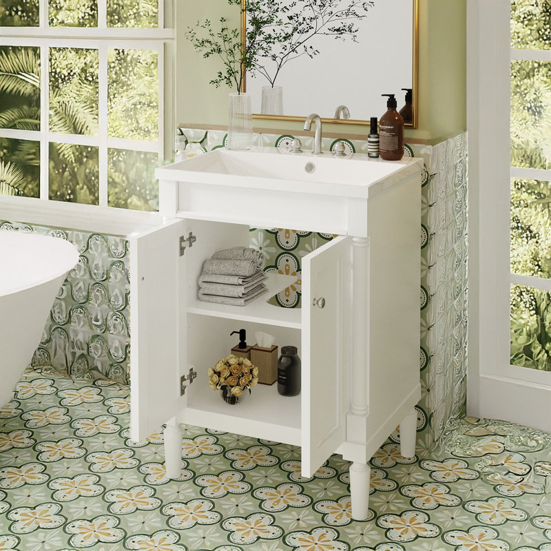 Rangement pour salle de bain Soula, Blanc