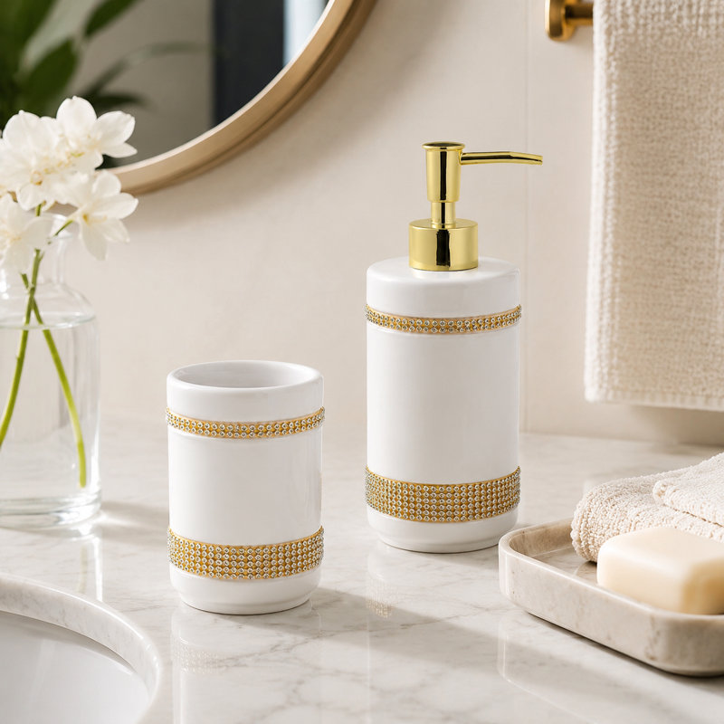 Ensemble d'accessoires de salle de bain en céramique