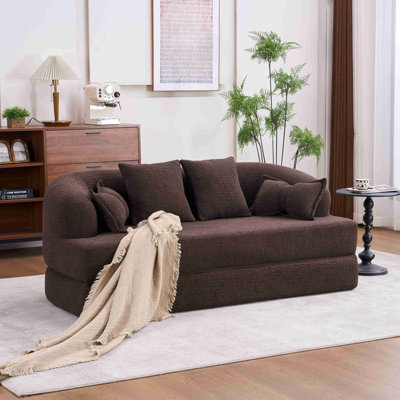 Canapé-lit 2 en 1 pliable, canapé-lit convertible pliable sans os de 70 pouces, 4 coussins pour le salon