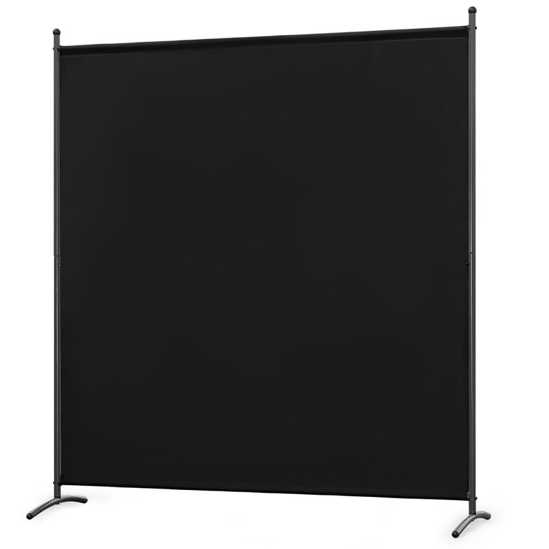 162cm W x 180cm H Metal Folding Room Divider, Black