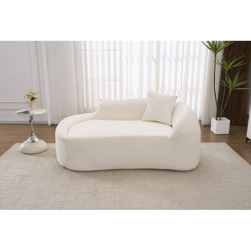 Chaise longue moderne en chenille courbée moderne avec siège profond, canapé-lit convertible, idéale pour le salon et les appartements.