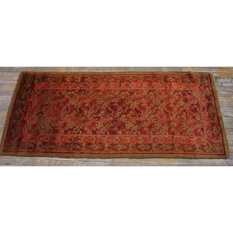 Small Red Artistic Antique Mid 19th Century English Axminister Area Rug