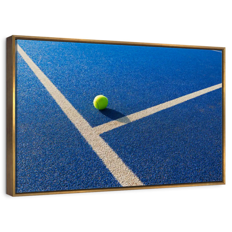Balle de tennis, Cadre flottant doré, 31 po x 21 po