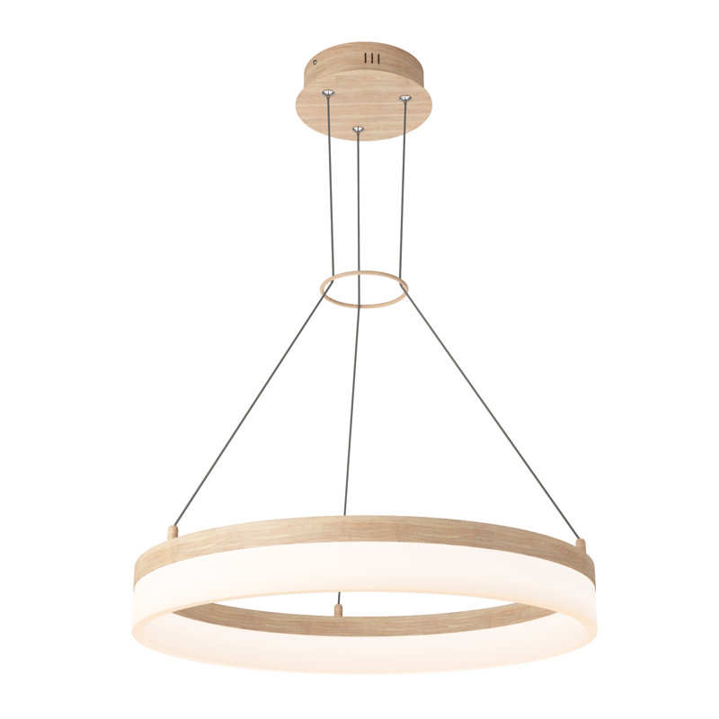 Luminaire suspendu à 1 lumière DEL, Bois