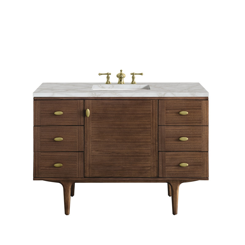 Amberly 48'' W Single Vanity, Victorian Silver, 8" Widespread