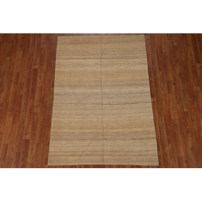 Striped Kilim Modern Wool Area Rug 4x6