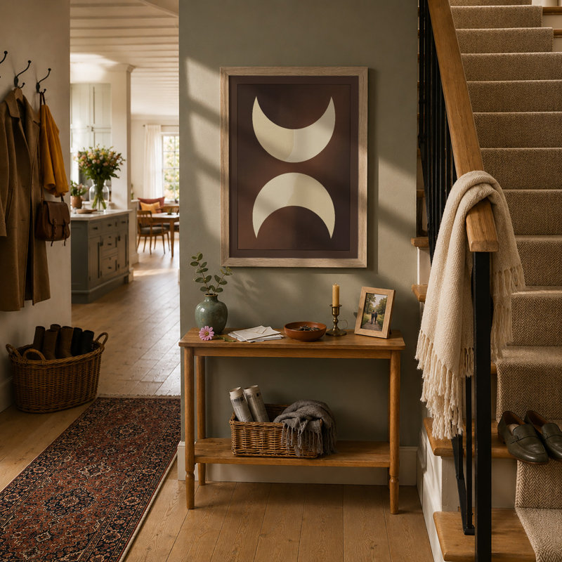 Paired Crescents Minimalist - Print, Oak, A3 - 42.0 x 29.7 cm